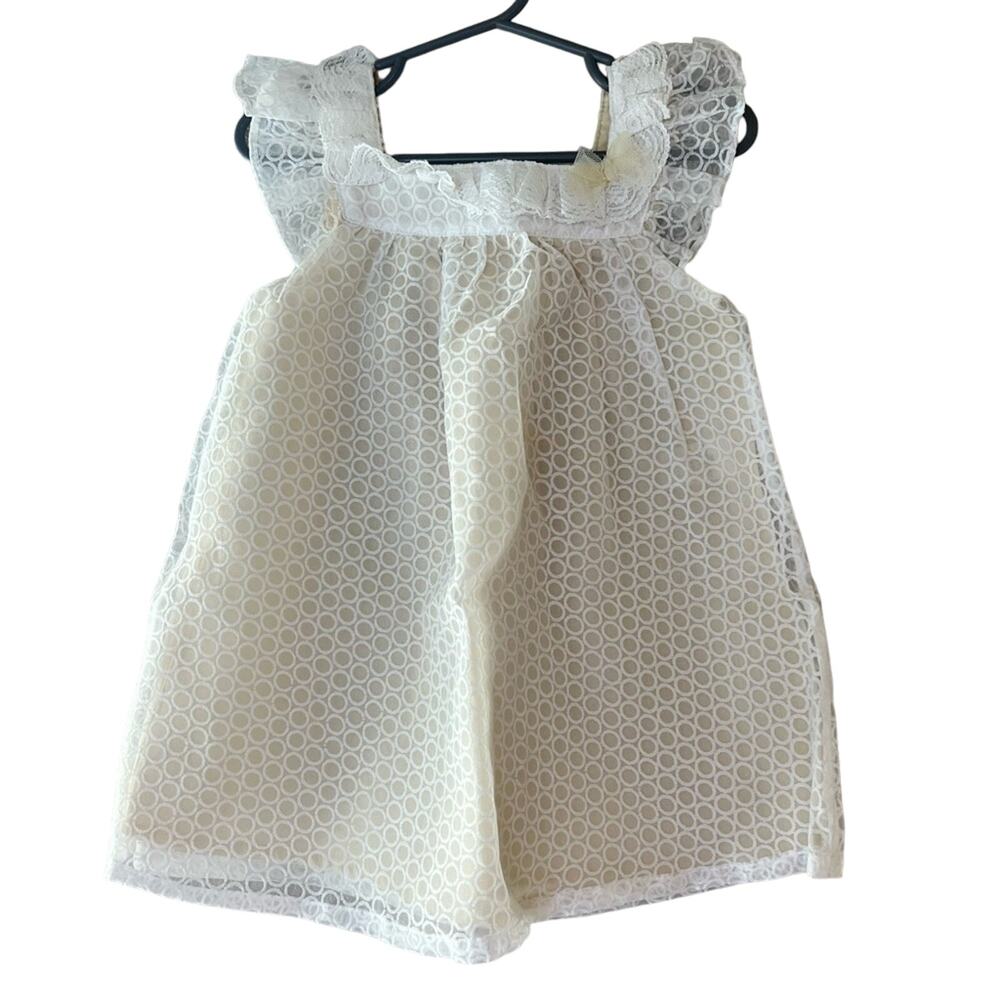 Edgehill Collection Ivory Smock Dress w/ Ruffle Sleeves, Size 3T, NWOT!